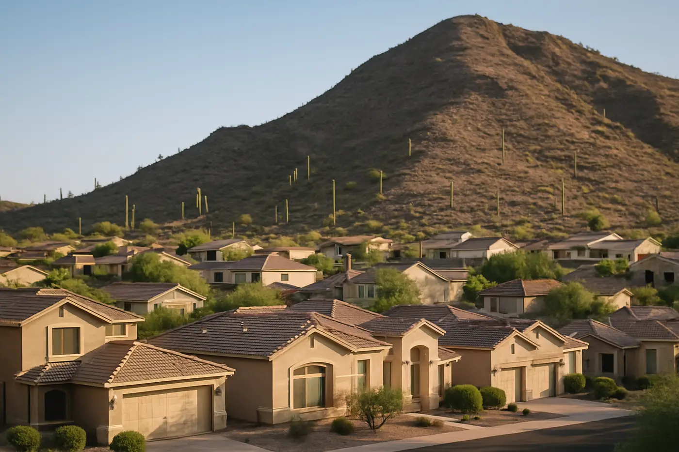 Emergency plumber North Phoenix North Phoenix hillside neighborhood below North Mountain