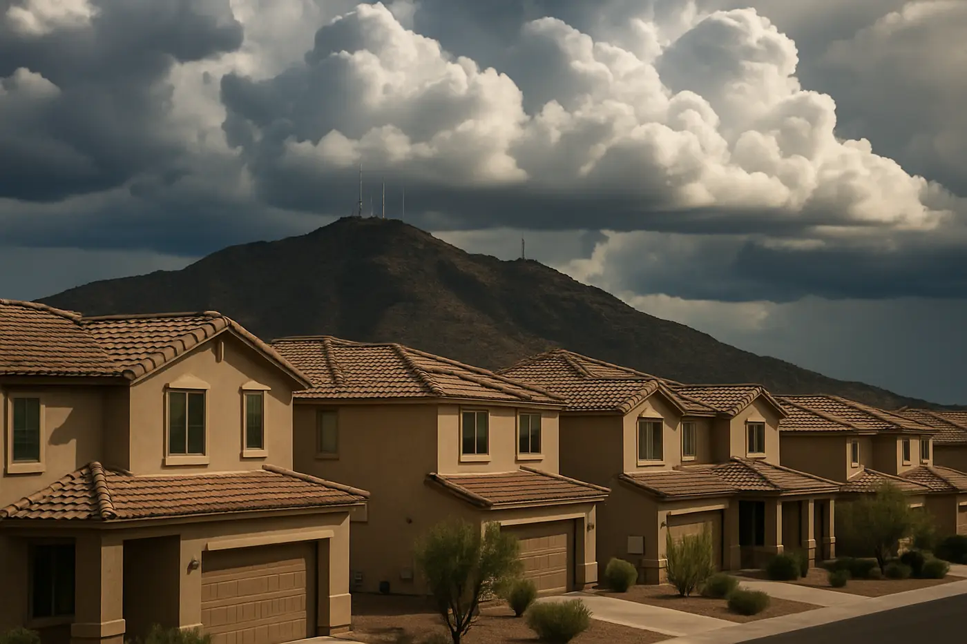 Emergency plumber South Phoenix South Phoenix subdivision with South Mountain in the background